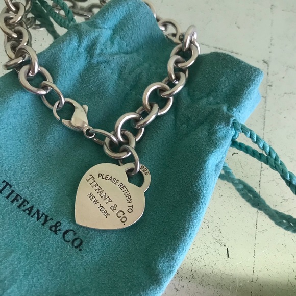 Tiffany & Co. Jewelry - Tiffany and company heart bracelet bag silver